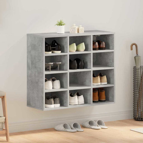 Shoe Cabinet Concrete grey 77.5 x 30 x 67 cm Engineered wood 808715