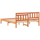 Bed Frame with Headboard Wax Brown 140 x 200 cm Solid Pine Wood 872232