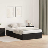 Storage Bed Frame Black Oak 120 x 190 cm Engineered Wood 3335422