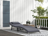 Rattan Folding Sun Lounger Outdoor Chair with Cushion and Pillow Grey T3398P325174