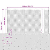 Fence and Post Grey 1.6 x 10 m Steel 3336264