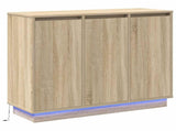 LED Sideboard Sonoma Oak 90 x 32 x 75 cm Engineered Wood 869676