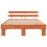 Bed Frame with Headboard Wax Brown 160 x 200 cm Solid Pine Wood 872436