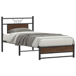 Bed Frame without Mattress Brown Oak 75x190 cm Small Single Engineered Wood 4107006