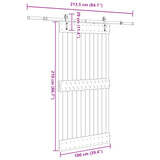 Sliding Door NARVIK Natural and Black 3445298