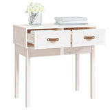 Console Table White 76.5x40x75 cm Solid Wood Pine 821750