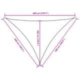 ZNTS Sunshade Sail Oxford Fabric Triangular 5x5x6 m Cream 135238
