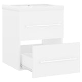 Sink Cabinet with Built-in Basin White Engineered Wood 3099032
