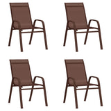 5 Piece Garden Dining Set Brown and Black 3095983