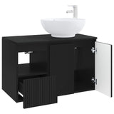 Bathroom Furniture Set 2 pcs Black Engineered Wood 3404085