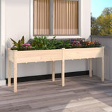 Planter with Liner 203x53x76 cm Solid Wood Fir 364239