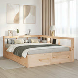 ZNTS Bookcase Bed without Mattress 160x200cm Solid Wood Pine 3324454