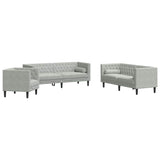 Living Room Couch 3 pcs Light Grey 194 x 74.5 x 70.5 cm Velvet 3385867