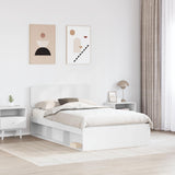 Bed Frame with Headboard White 135 x 190 cm Solid Pine Wood 3412087