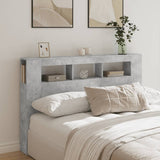 LED Headboard Concrete Grey 160x18.5x103.5 cm Engineered Wood 837354