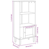 Bookcase SENJA Rattan Look Black 60x35x130 cm Solid Wood Pine 358060
