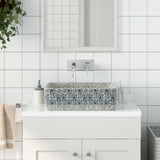 Countertop Basin Grey and Blue Rectangular 46x35.5x13 cm Ceramic 155072