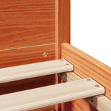 Bed Frame without Mattress Wax Brown 140x190 cm Solid Wood Pine 3301796
