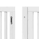 Dog Gate with Door Foldable 15 Panels White 750 cm Poplar Wood 3155652