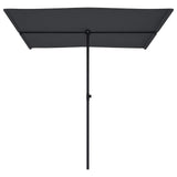 Garden Parasol with Aluminium Pole 2x1.5 m Black 47342