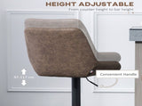 Set of Two Faux Leather Retro Bar Stools - Brown T3398P343509