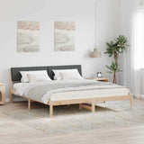 Bed frame Brown and dark grey 180 x 200 cm Solid pine wood 3394354