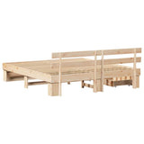 Bed Frame with Headboard Brown 180 x 200 cm Solid Pine Wood 3382265
