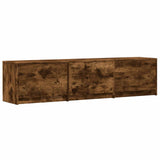 TV Cabinet with LED Smoked Oak 165 x 34 x 40 cm Engineered Wood 3418715