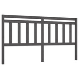 Bed Headboard Grey 206x4x100 cm Solid Wood Pine 814116