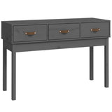 Console Table Grey 114x40x75 cm Solid Wood Pine 821756