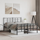 Metal Bed Frame without Mattress with Footboard Black 135x190cm 355578