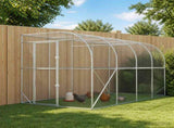 Against Wall Chicken Coop Silver 400 x 200 x 215 cm 3434731