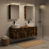 Bathroom Cabinet Set 5 pcs Smoked Oak Engineered Wood 3406595