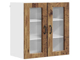 Wall Glass Cabinet PORTO Old Wood 60 x 31 x 80 cm 885443