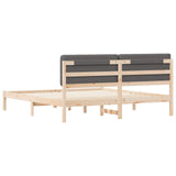 Bed Frame with Upholstered Headboard Dark Grey 180 x 200 cm 877890
