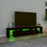 TV Cabinet with LED Lights Black 200x36.5x40 cm 3152811