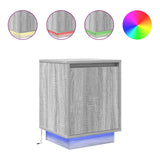 Bedside Cabinets with LED Lights 2 pcs Grey Sonoma 38x34x50 cm 861276