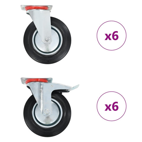 12 pcs Swivel Casters 200 mm 278032