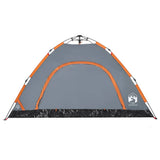 Camping Tent 4-Person Grey and Orange Quick Release 4004171