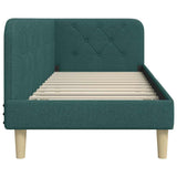 Corner Bed Frame with Headboard Dark Green 80 x 200 cm Fabric 42016557