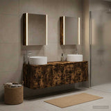 Bathroom Cabinet Set 5 pcs Smoked Oak Engineered Wood 3406571