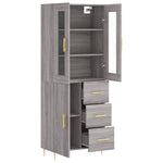 Highboard Grey Sonoma 69.5x34x180 cm Engineered Wood 3198463