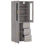 Highboard Grey Sonoma 69.5x34x180 cm Engineered Wood 3198463