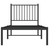 Metal Bed Frame without Mattress with Headboard Black 75x190cm 350854