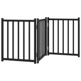 Dog Gate Foldable 3 Panels Black 150 cm Solid Wood Fir 352284