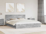 Storage Bed Concrete Grey 160 x 200 cm Engineered Wood 3411190