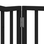 Dog Gate with Door Foldable 6 Panels Black 480 cm Poplar Wood 3155629