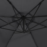 Cantilever Garden Parasol Black Polyester fabric, steel pole Large 47136