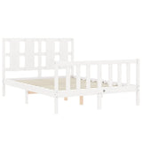 Bed Frame without Mattress White Small Double Solid Wood Pine 3192202