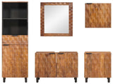 Bathroom Sets 5 pcs Acacia Brown Winish Solid Mango Wood 3310039